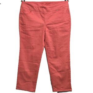 D & Co Active Woman's Salmon Red Pull-on Straight Leg Stretch Pants. Size 22WP